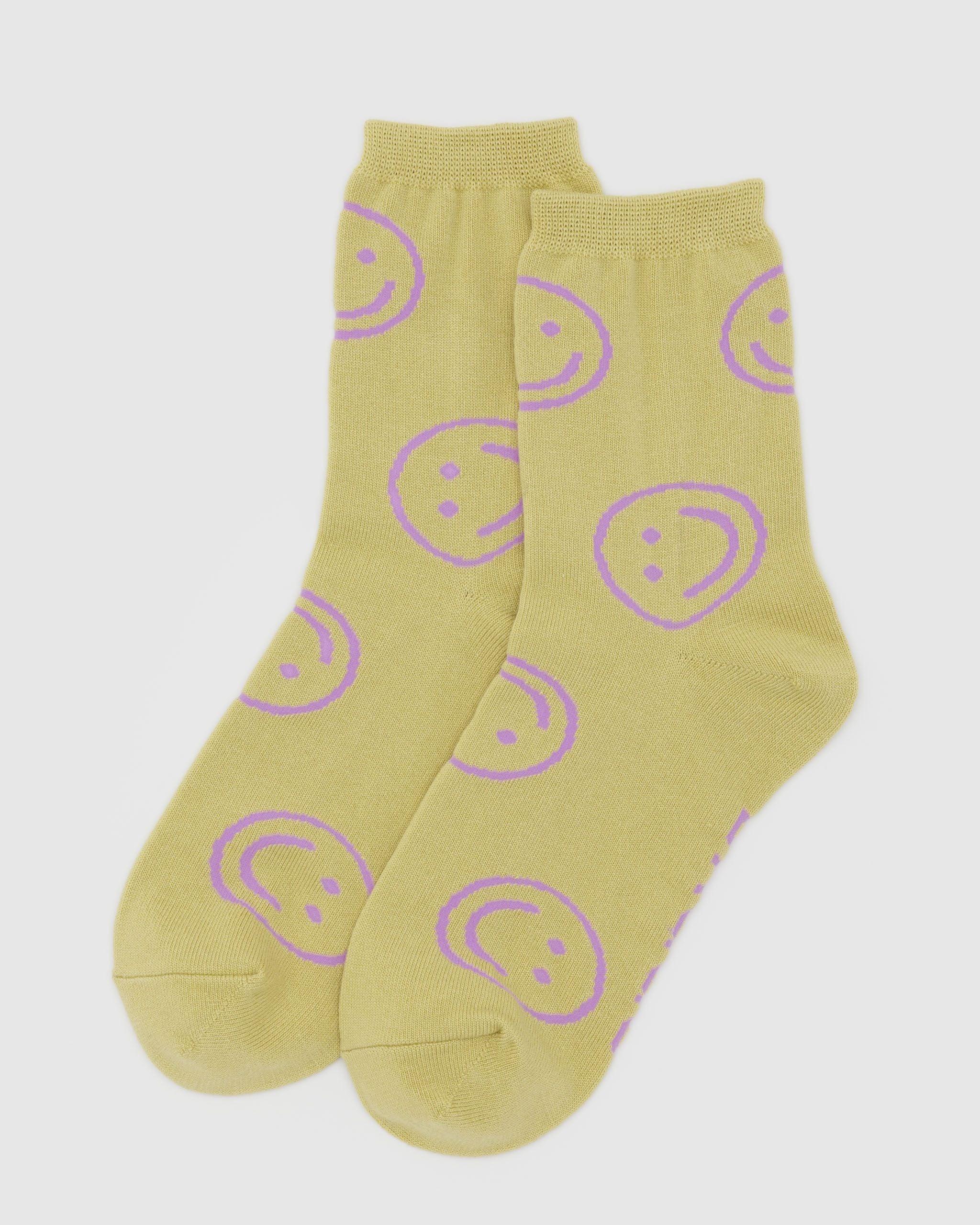 Crew Sock Straw Happy
