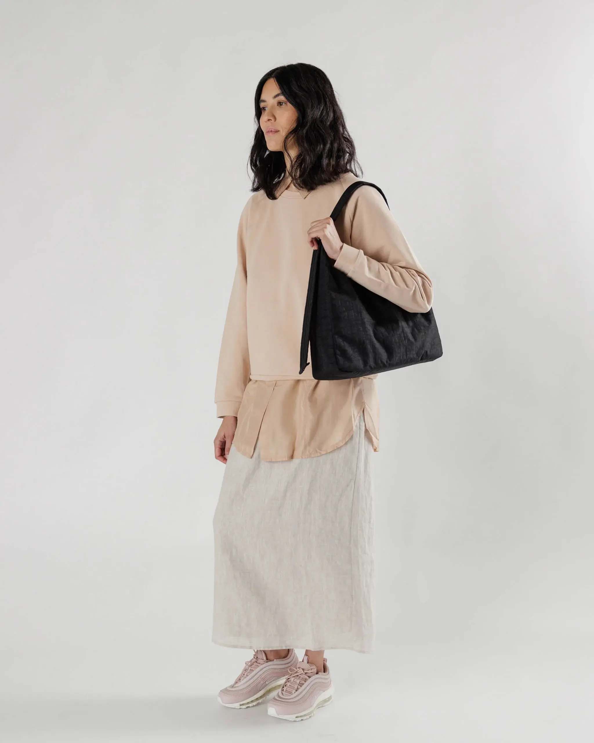 Nylon Shoulder Bag Black - Image 2