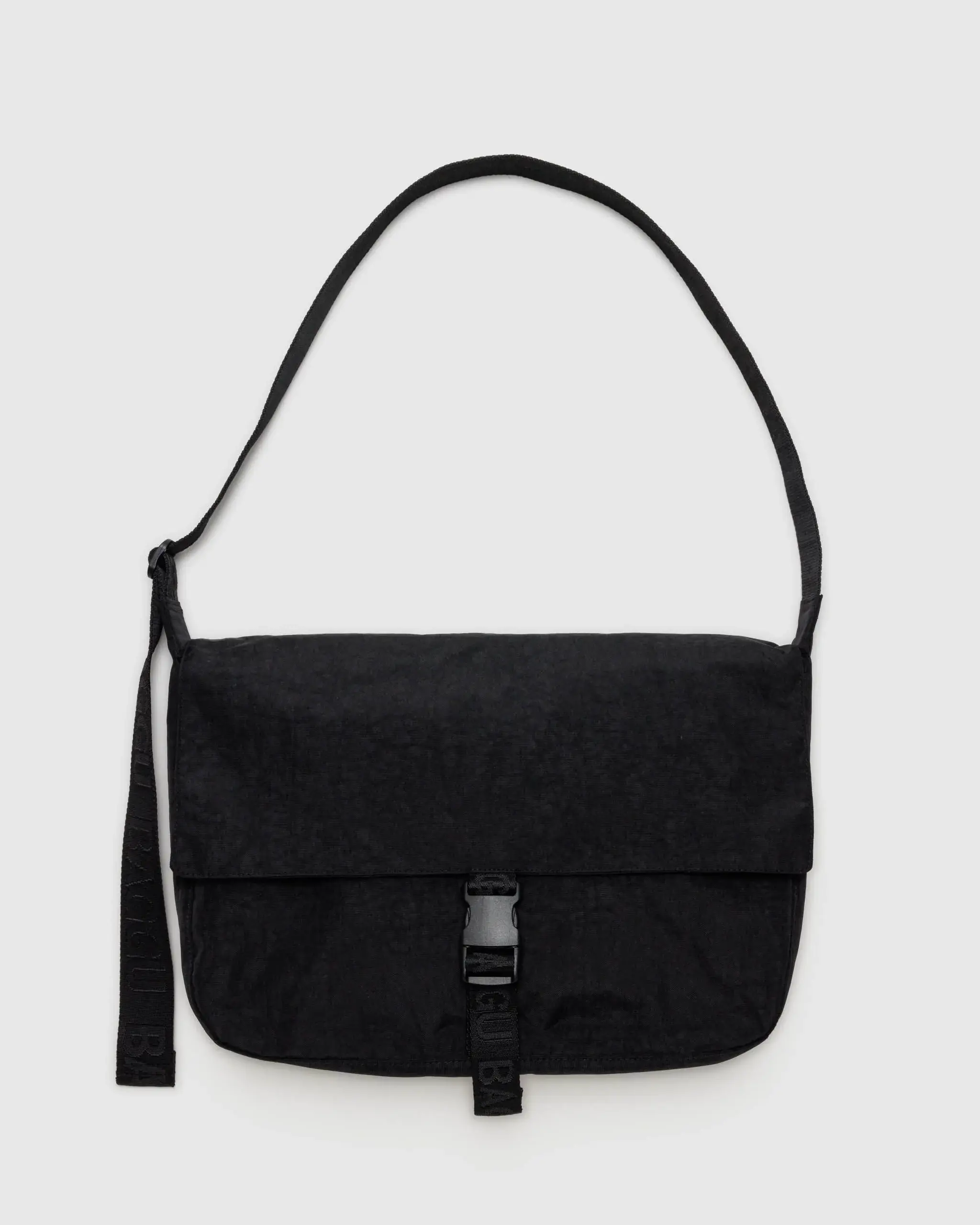 Nylon Messenger Bag Black