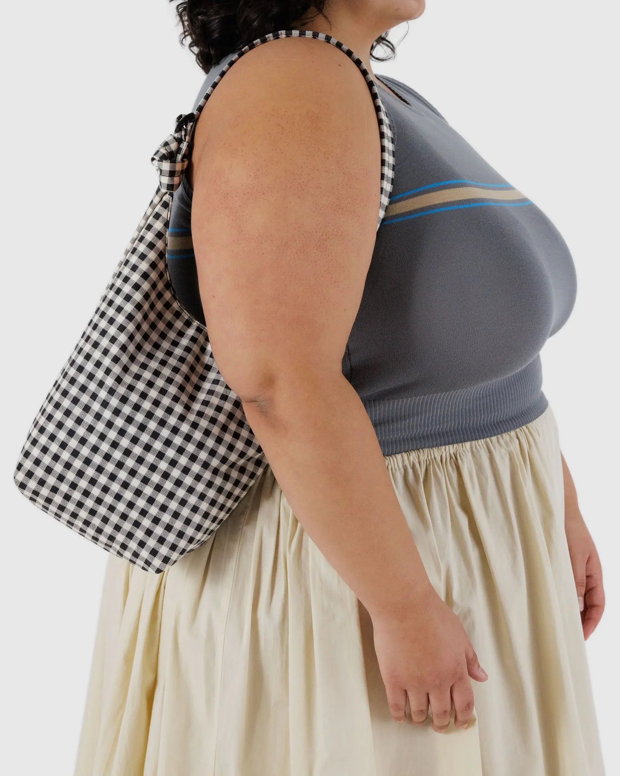 Small Nylon Sling Black & White Gingham - Image 3