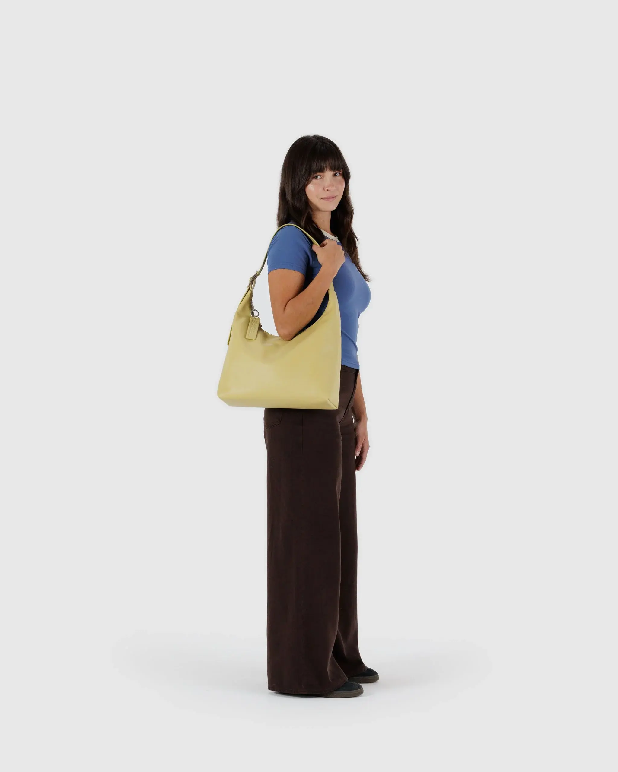 Recycled Leather Shoulder Bag Straw - Image 2