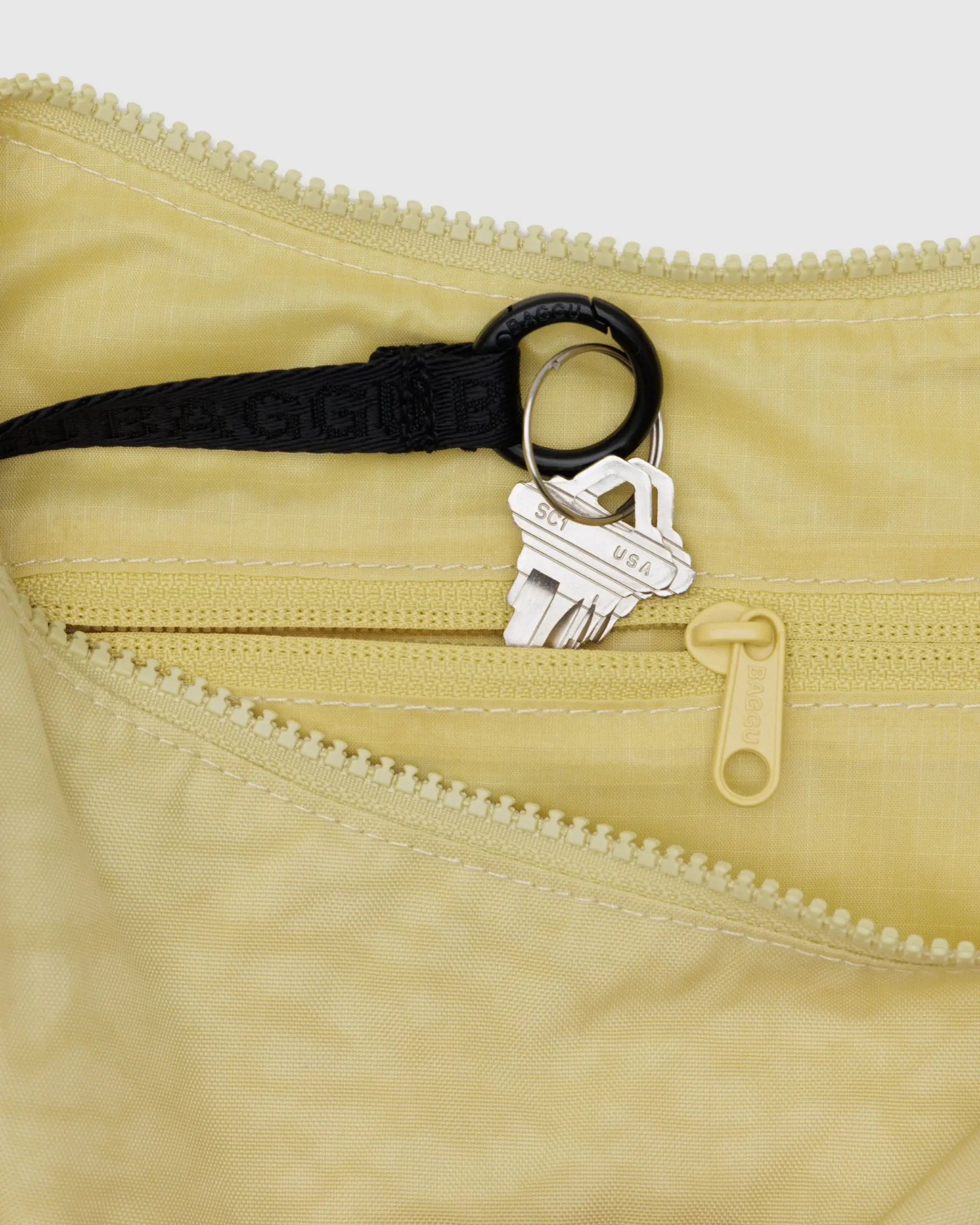 Medium Nylon Crescent Bag Butter - Image 4