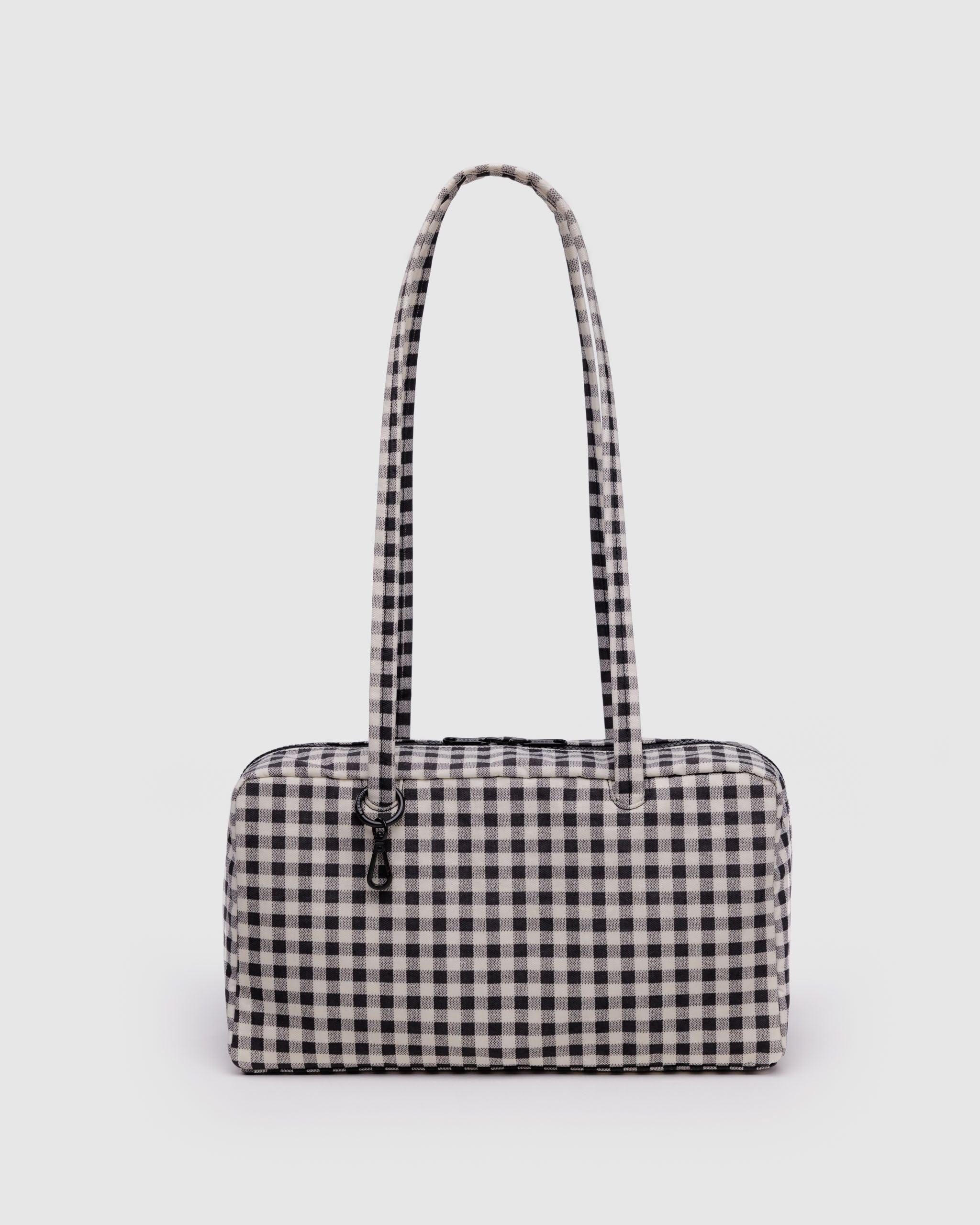 Nylon Bowler Bag Black & White Gingham