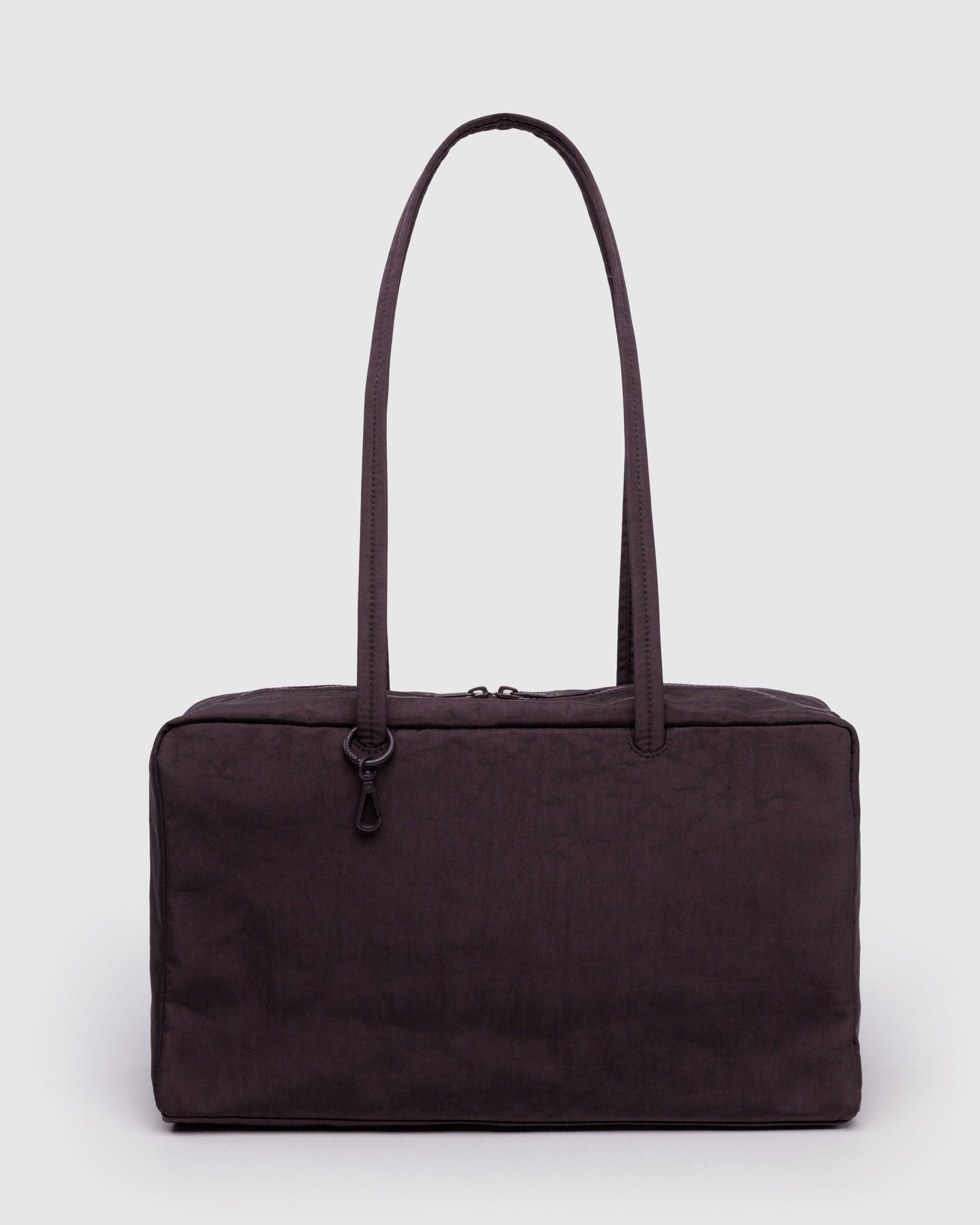 Medium Nylon Bowler Bag Chocolate Plum