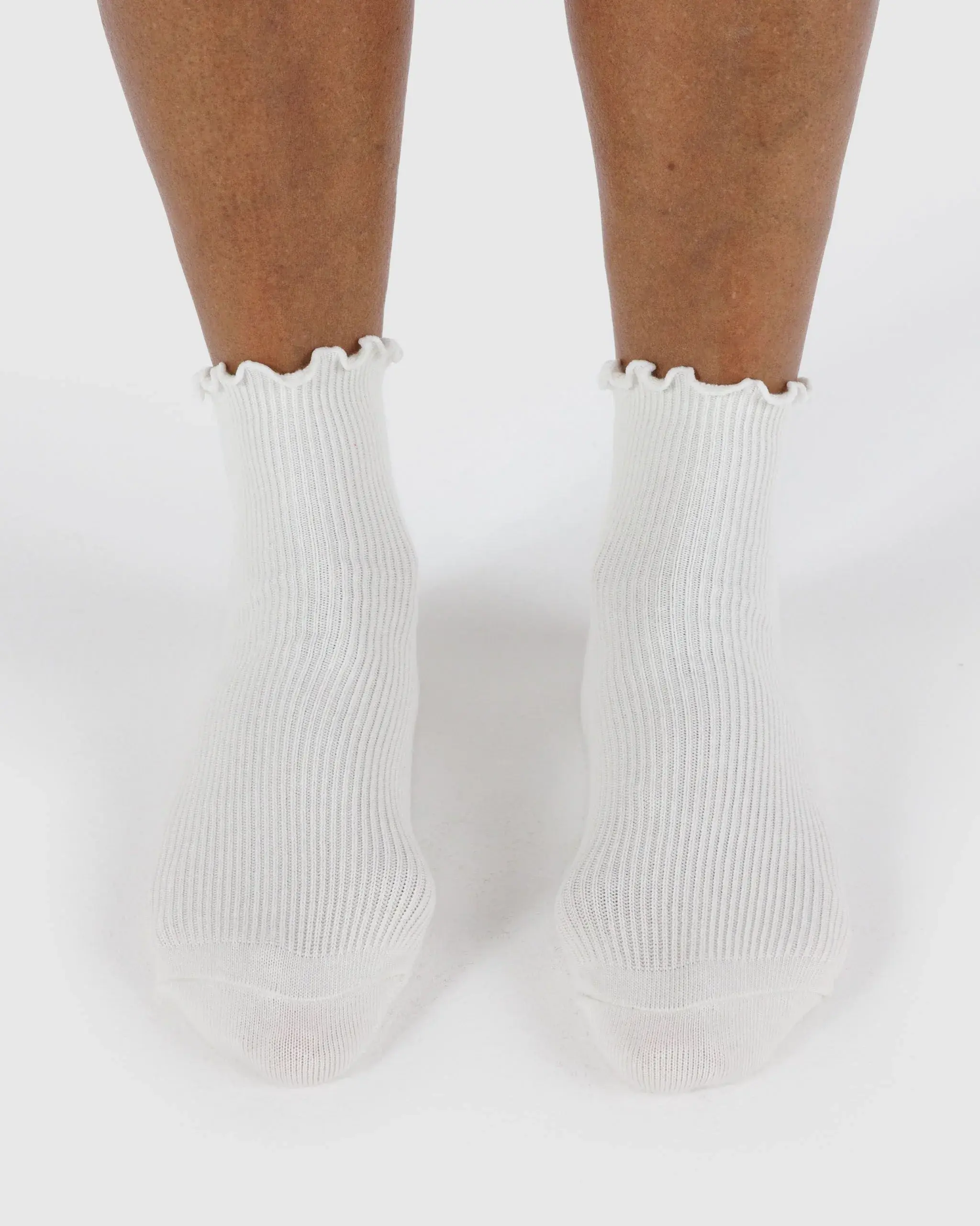 Lettuce Edge Sock Set of 2 White - Image 3