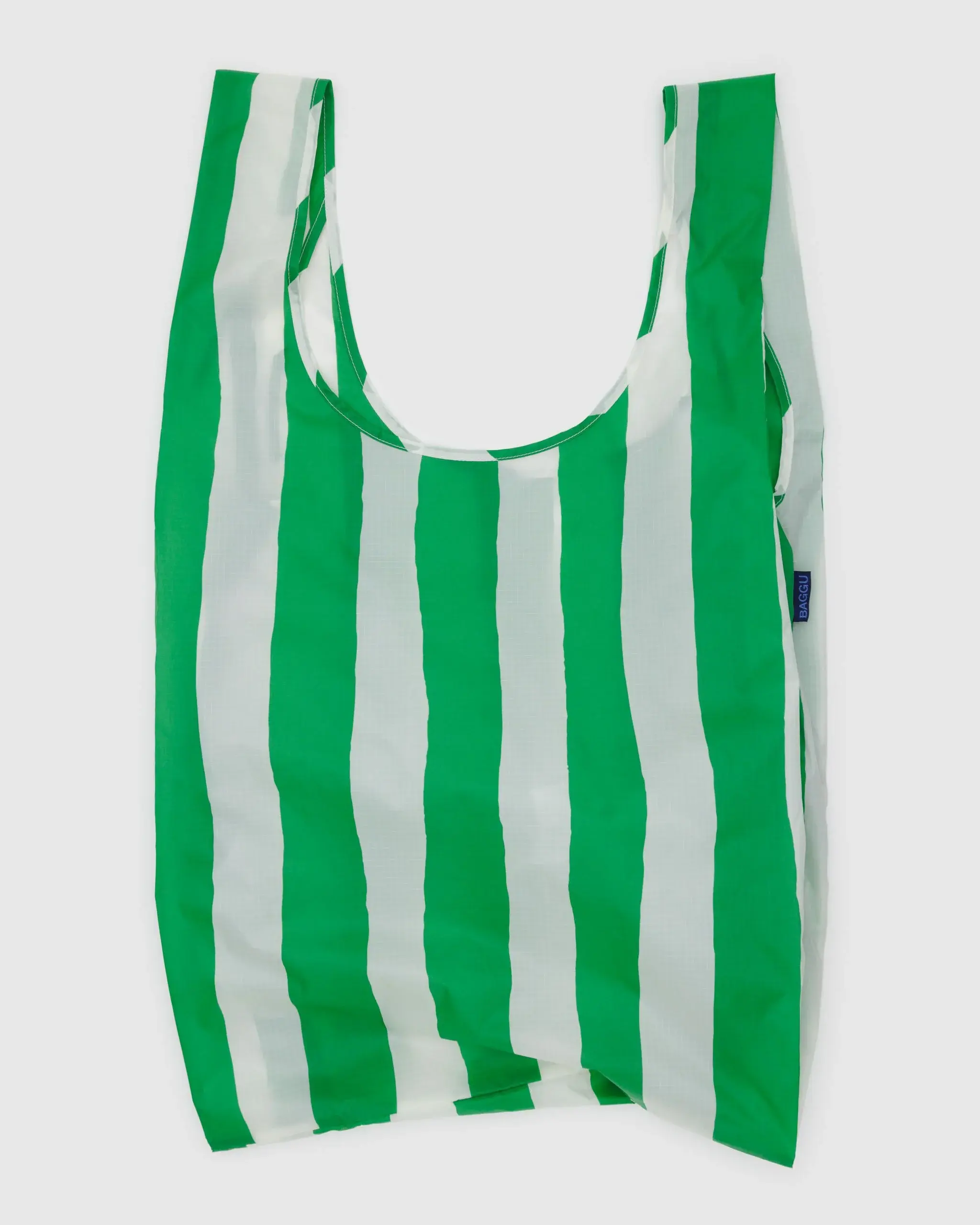Big Baggu Green Painted Stripe