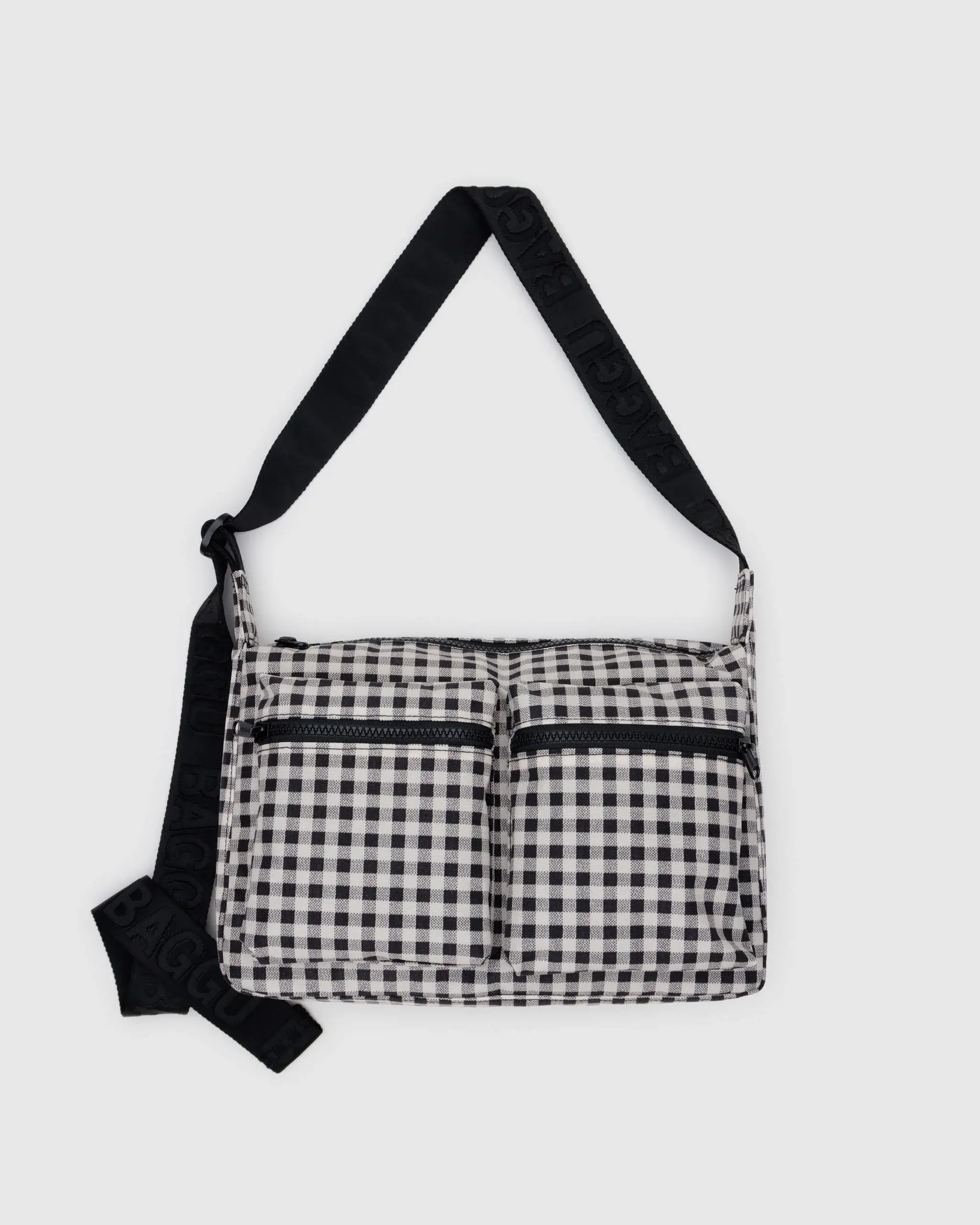 Medium Cargo Crossbody Black & White Gingham